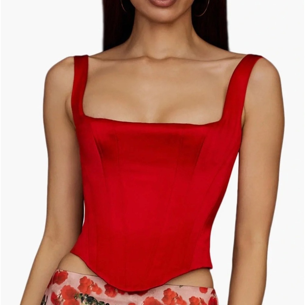 House of CB Rafa Scarlet Red Corset Top SB7890D Small NWT